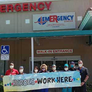 Heroes in front of ER